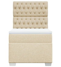 Boxspringbett mit Matratze Creme 100x200 cm Stoff