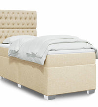 Boxspringbett mit Matratze Creme 100x200 cm Stoff