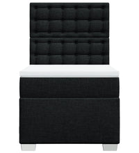 Boxspringbett mit Matratze Schwarz 100x200 cm Stoff