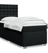 Boxspringbett mit Matratze Schwarz 100x200 cm Stoff