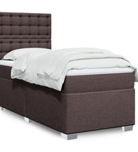 Boxspringbett mit Matratze Dunkelbraun 100x200 cm Stoff