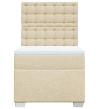 Boxspringbett mit Matratze Creme 100x200 cm Stoff