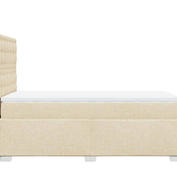 Boxspringbett mit Matratze Creme 100x200 cm Stoff