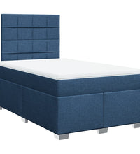 Boxspringbett mit Matratze Blau 120x190 cm Stoff