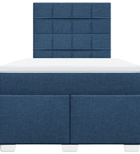 Boxspringbett mit Matratze Blau 120x190 cm Stoff