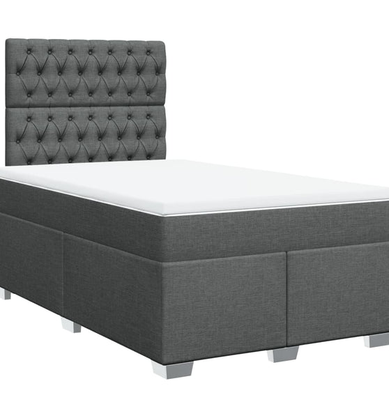Boxspringbett mit Matratze Dunkelgrau 120x190 cm Stoff