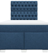 Boxspringbett mit Matratze Blau 120x190 cm Stoff