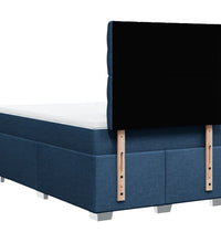 Boxspringbett mit Matratze Blau 120x190 cm Stoff
