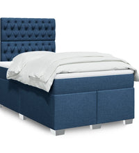 Boxspringbett mit Matratze Blau 120x190 cm Stoff