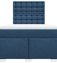 Boxspringbett mit Matratze Blau 120x190 cm Stoff