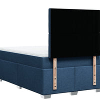 Boxspringbett mit Matratze Blau 120x190 cm Stoff