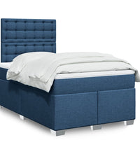 Boxspringbett mit Matratze Blau 120x190 cm Stoff