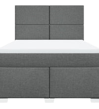 Boxspringbett mit Matratze Dunkelgrau 140x200 cm Stoff