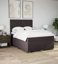 Boxspringbett mit Matratze Dunkelbraun 140x200 cm Stoff
