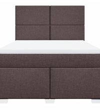 Boxspringbett mit Matratze Dunkelbraun 140x200 cm Stoff