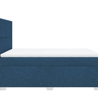 Boxspringbett mit Matratze Blau 140x200 cm Stoff