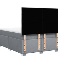 Boxspringbett mit Matratze Hellgrau 140x200 cm Stoff