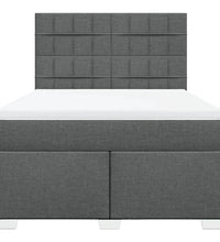 Boxspringbett mit Matratze Dunkelgrau 140x200 cm Stoff