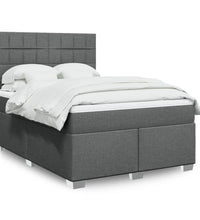 Boxspringbett mit Matratze Dunkelgrau 140x200 cm Stoff
