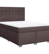 Boxspringbett mit Matratze Dunkelbraun 140x200 cm Stoff