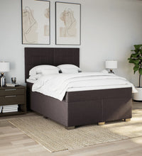 Boxspringbett mit Matratze Dunkelbraun 140x200 cm Stoff