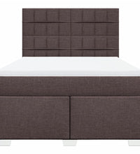 Boxspringbett mit Matratze Dunkelbraun 140x200 cm Stoff