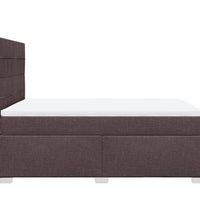 Boxspringbett mit Matratze Dunkelbraun 140x200 cm Stoff