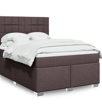 Boxspringbett mit Matratze Dunkelbraun 140x200 cm Stoff