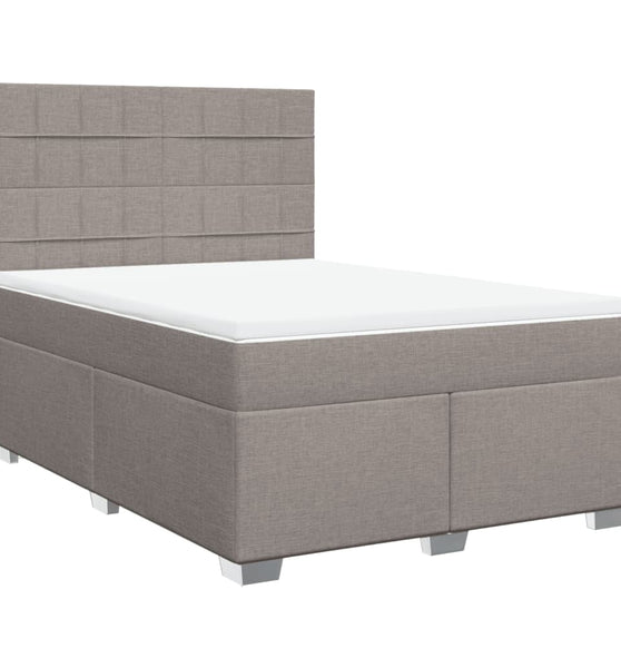 Boxspringbett mit Matratze Taupe 140x200 cm Stoff