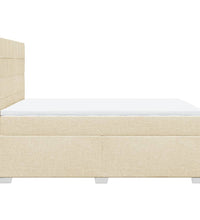Boxspringbett mit Matratze Creme 140x200 cm Stoff