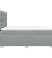 Boxspringbett mit Matratze Hellgrau 140x200 cm Stoff