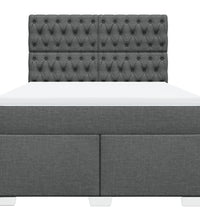 Boxspringbett mit Matratze Dunkelgrau 140x200 cm Stoff