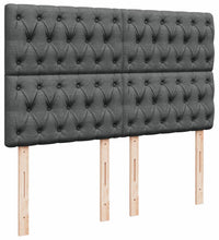 Boxspringbett mit Matratze Dunkelgrau 140x200 cm Stoff