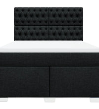 Boxspringbett mit Matratze Schwarz 140x200 cm Stoff