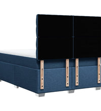 Boxspringbett mit Matratze Blau 140x200 cm Stoff