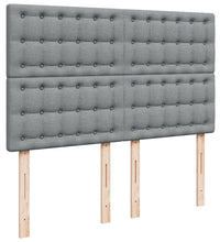 Boxspringbett mit Matratze Hellgrau 140x200 cm Stoff
