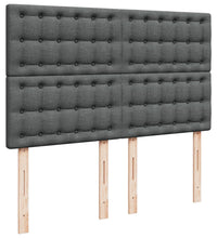 Boxspringbett mit Matratze Dunkelgrau 140x200 cm Stoff