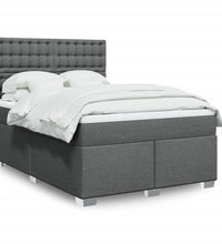 Boxspringbett mit Matratze Dunkelgrau 140x200 cm Stoff