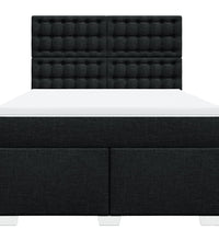 Boxspringbett mit Matratze Schwarz 140x200 cm Stoff