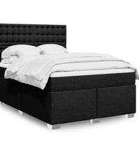 Boxspringbett mit Matratze Schwarz 140x200 cm Stoff