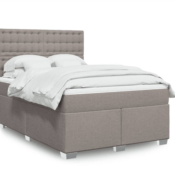 Boxspringbett mit Matratze Taupe 140x200 cm Stoff