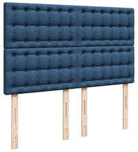 Boxspringbett mit Matratze Blau 140x200 cm Stoff