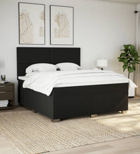 Boxspringbett mit Matratze Schwarz 180x200 cm Stoff