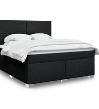 Boxspringbett mit Matratze Schwarz 180x200 cm Stoff
