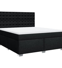 Boxspringbett mit Matratze Schwarz 180x200 cm Stoff