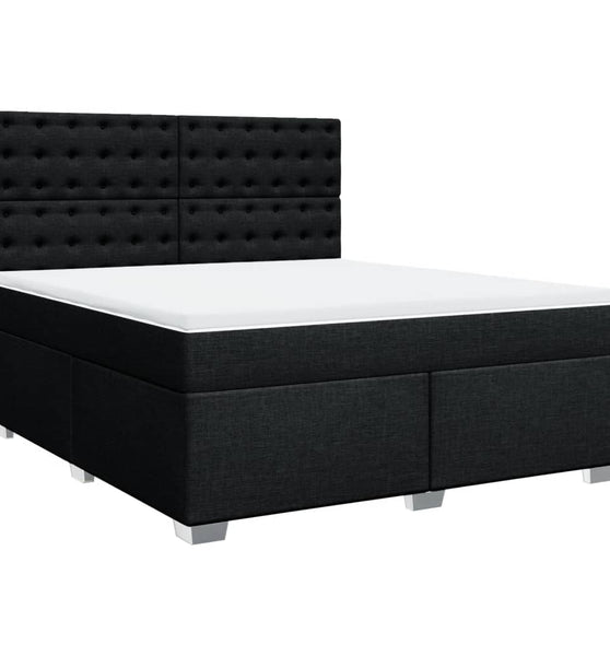 Boxspringbett mit Matratze Schwarz 180x200 cm Stoff