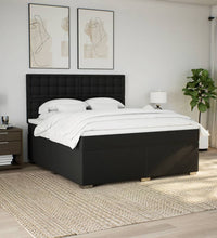Boxspringbett mit Matratze Schwarz 180x200 cm Stoff