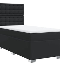 Boxspringbett mit Matratze Schwarz 80x200 cm Kunstleder