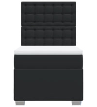Boxspringbett mit Matratze Schwarz 80x200 cm Kunstleder