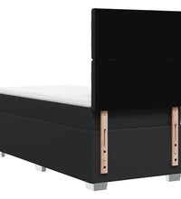 Boxspringbett mit Matratze Schwarz 80x200 cm Kunstleder
